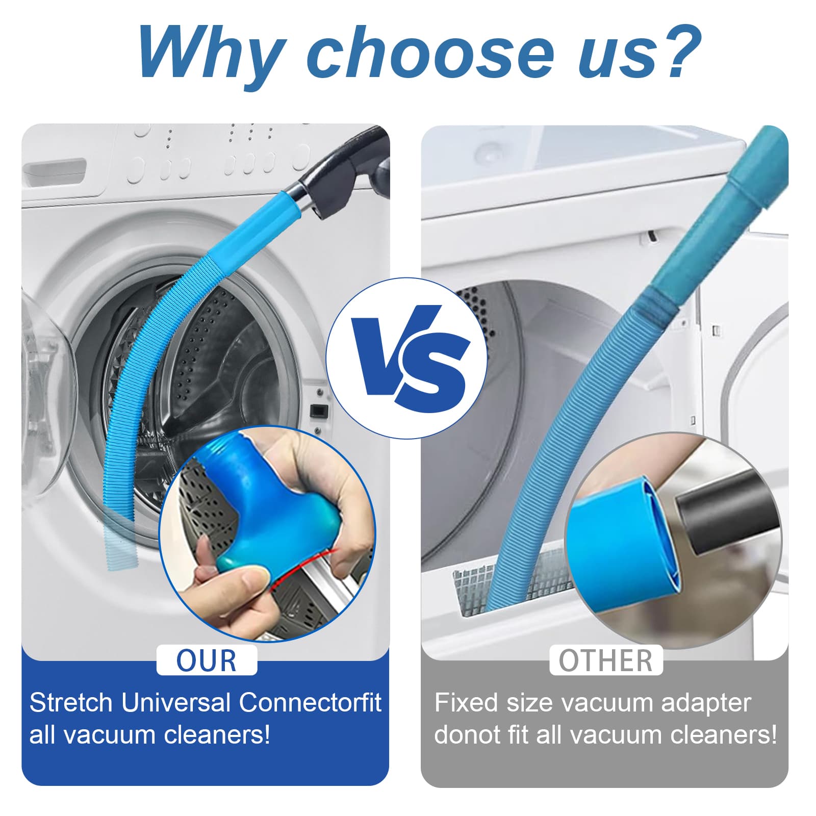 Upgrade dryer fluff exhaust cleaning kit: flexible vacuum hose accessory for removing fluff | universal vacuum cleaner deep cleaning brush suitable for clogged pipes thumbnail 5